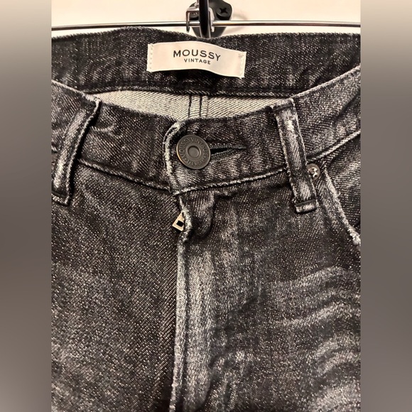 MOUSSY VINTAGE Black Checotah Mid-Rise Skinny Jeans with Chewed Hem size 26 - Picture 7 of 14